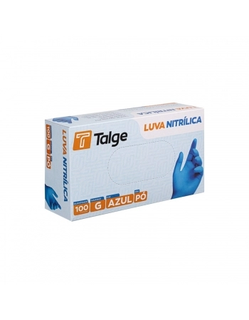 LUVA TALGE NITRILICA AZ G 100UN S/PO