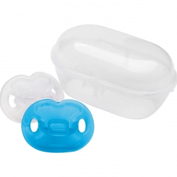 CHUPETA LOLLY 6014 ORTODONTICA SILICONE T1 BLISTER AZUL C/2UN