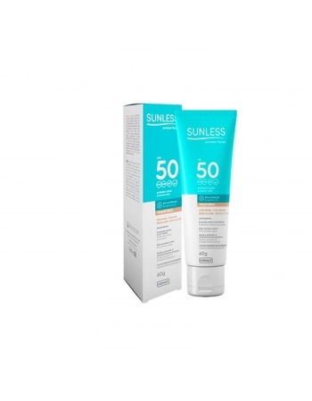PROTETOR SOLAR FACIAL FARMAX 60G BEGE MEDIO FPS50 COM BASE
