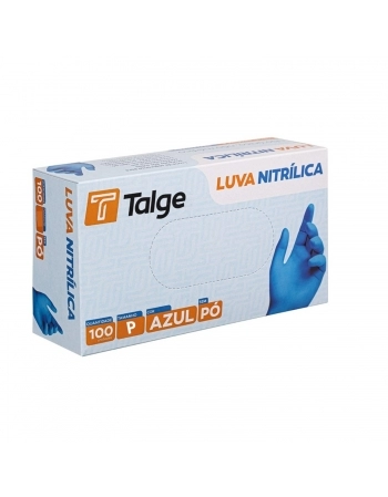 LUVA TALGE NITRILICA AZUL P 100UN SEM PO