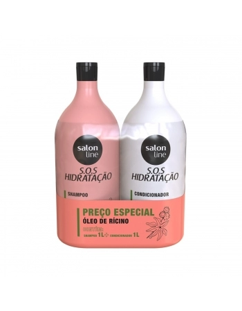 KIT SHAMPOO+CONDICIONADOR SALON LINE 1L SOS T PODENDO TURBINADO