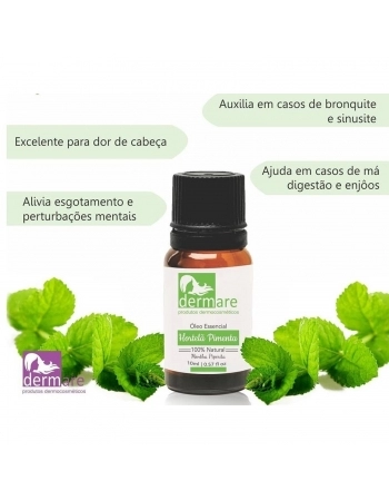 OLEO ESSENCIAL DERMARE 10ML HORTELA PIMENTA