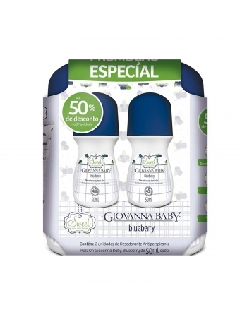 KIT DESODORANTE ROLLON GIOVANNA BABY 50ML BLUEBERRY 02UN
