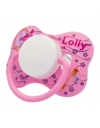 CHUPETA LOLLY 4512 BORBOLETA TIPO SILICONE REDONDO TAMANHO 2 BLISTER ROSA