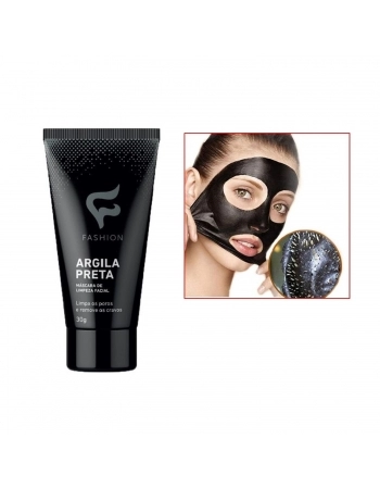 MASCARA LIMPEZA FACIAL FASHION 30G ARGILA PRETA