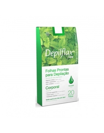 FOLHAS DEPILAÇÃO CORPORAL DEPILFLAX 10 PARES HORTELA