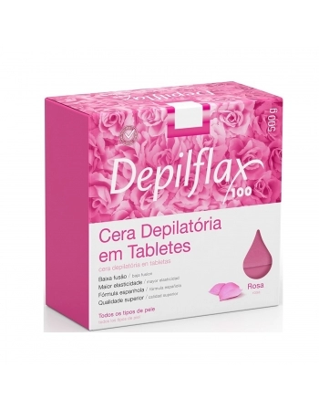 CERA QUENTE DEPILFLAX 500G ROSA EM TABLET
