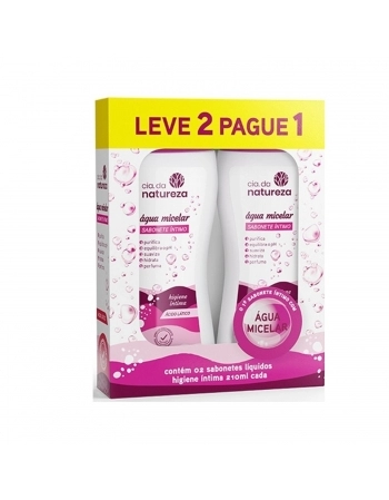 KIT SABONETE LIQUIDO CIA NATUREZA INTIMO 210ML L2P1 AGUA MICELAR