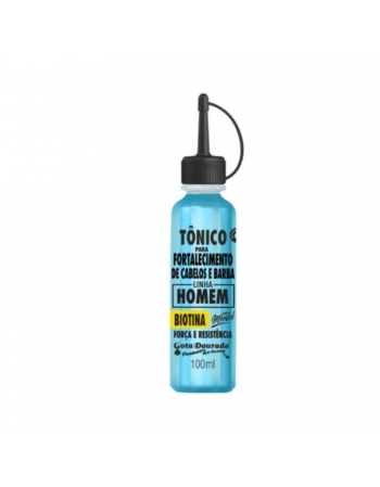 TONICO CAPILAR GOTA DOURADA 100ML FORTALECIMENTO CABELO/BARBA HOMEM BIOTINA