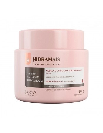CREME MASSAGEM HIDRAMAIS 500G PIMENTA NEGRA NANO CAFFEIN