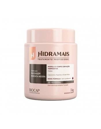 CREME MASSAGEM HIDRAMAIS 1KG PIMENTA NEGRA NANO CAFFEIN