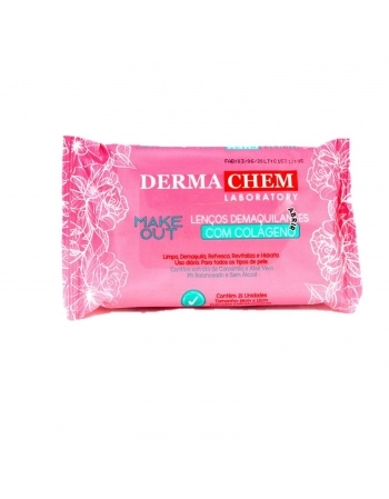 LENCO DEMAQUILANTE DERMACHEM COM COLAGENO C/25UN