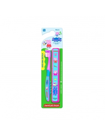 ESCOVA DENTAL DENTALCLEAN INFANTIL+ESTOJO PEPPA PIG MACIA ESCOLAR