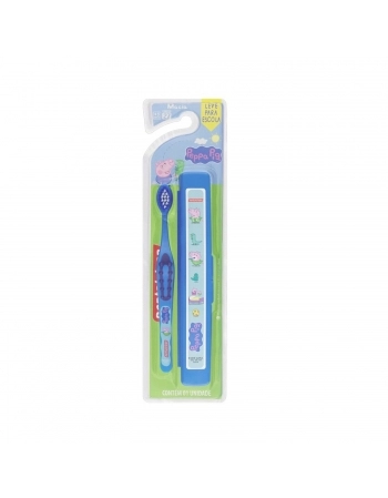 ESCOVA DENTAL DENTALCLEAN INFANTIL+ESTOJO PEPPA PIG EXTRA MACIA ESCOLAR