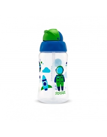 COPO LOLLY 7198 VIVA COM CANUDO 330ML BLISTER AZUL
