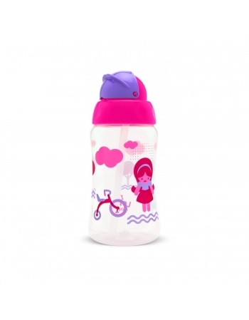 COPO LOLLY 7198 VIVA COM CANUDO 330ML BLISTER ROSA