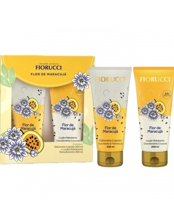 KIT FIORUCCI SABONETE LIQUIDO 200ML+LOCAO HIDRATANTE 200ML FLOR MARACUJA