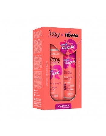 KIT SHAMPOO+CONDICIONADOR EMBELLEZE VITAY/NOVEX 300ML INFUSAO COLAGENO