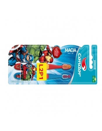ESCOVA DENTE CONDOR JUNIOR LEVE2PAGUE1 8260 0 AVENGERS APARTIR 4 ANOS