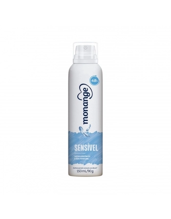 DESODORANTE ANTITRANSPIRANTE MONANGE FEMININO 150ML SENSIVEL SEM PERFUME