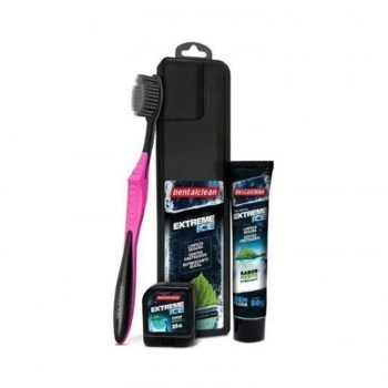 KIT DENTALCLEAN EXTREME ICE ESCOVA+FIO+GEL ADULTO