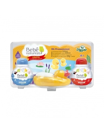 KIT BEBE NATUREZA SHAMPOO+CONDICIONADOR+SABONETE 120/100/50G SUAVE PATINHO GRATIS SABONETE
