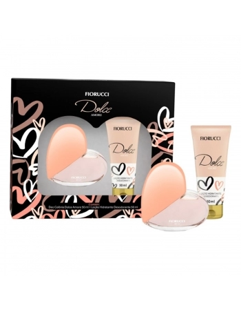 KIT FIORUCCI DEO COLONIA FEMININO 50ML+LOCAO HIDRATANTE 50ML DOLCE AMORE