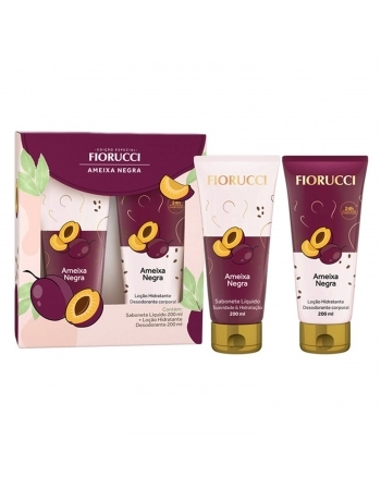 KIT FIORUCCI SABONETE LIQUIDO 200ML+LOCAO HIDRATANTE 200ML AMEIXA NEGRA
