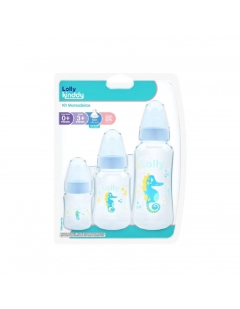 KIT MAMADEIRA LOLLY 3660 OCEANO SILICONE REDONDO BLISTER AZUL