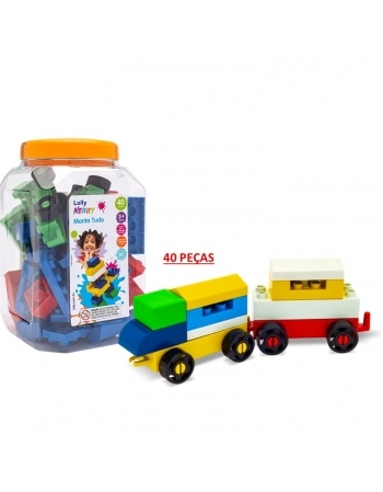 BRINQUEDO EDUCATIVO LOLLY 7601 MONTA TUDO 40PC