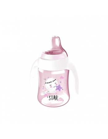 COPO LOLLY 7197 STAR SILICONE C/ALCA 250ML BLISTER ROSA