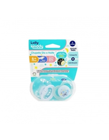 CHUPETA LOLLY 5815 STAR SILICONE ORTODONTICA T2 BLISTER AZUL C/2UN