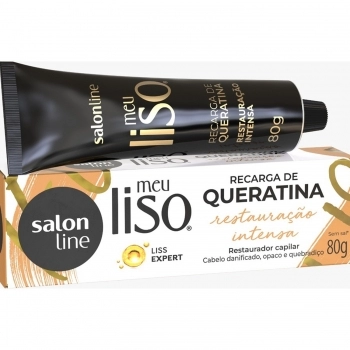 RECARGA SALON LINE 80G MEU LISO QUERATINA RESTAURAÇÃO INTENSA