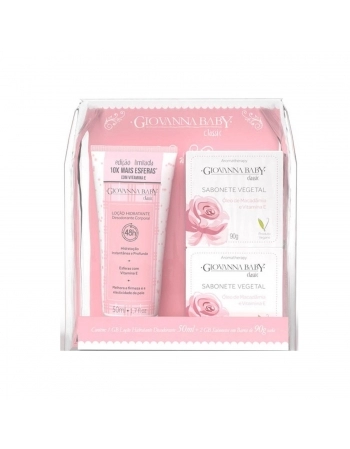 KIT MINI LOCAO 50G + 2SABONETE 90G GIOVANA BABY CLASSIC