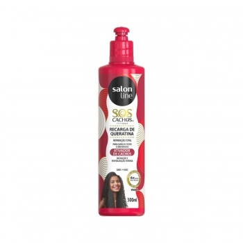 ATIVADOR DE CACHOS SALON LINE 300ML SOS CACHOS RECARGA QUERATINA REPARO TOTAL