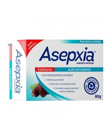 SABONETE ASEPXIA 80G ESFOLIANTE ACAO ANTICRAVOS